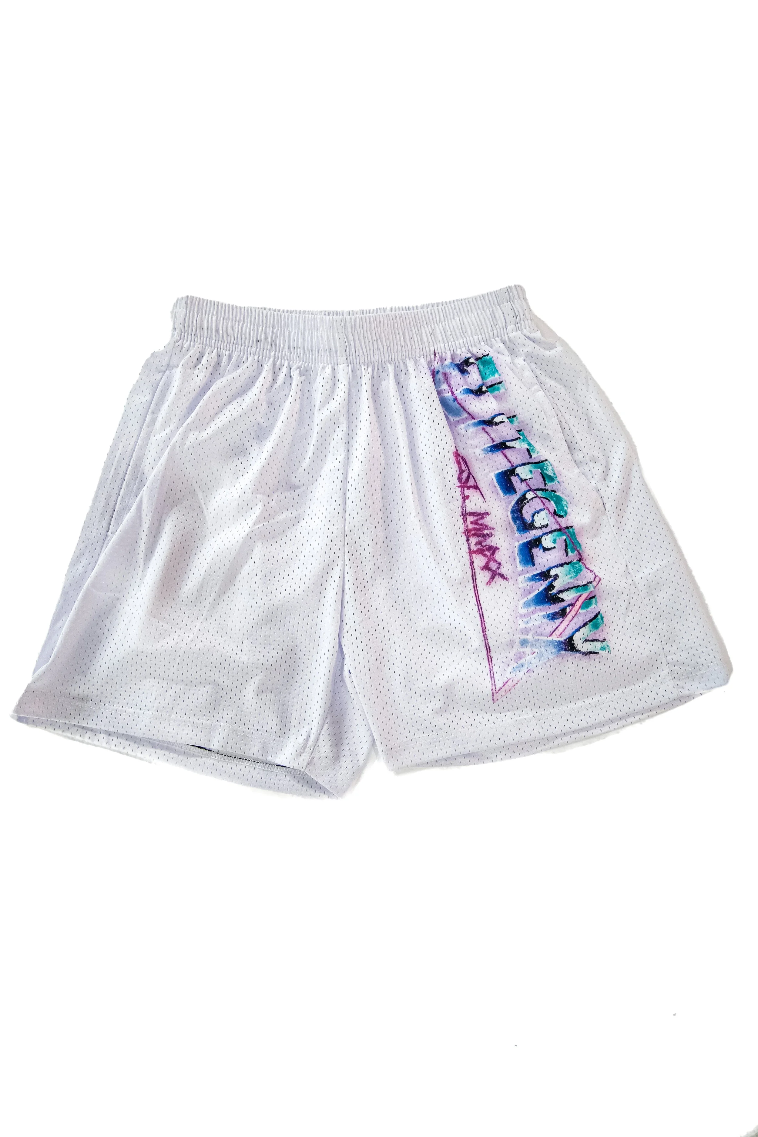 80's Retro Shorts (White) — Elitegenix